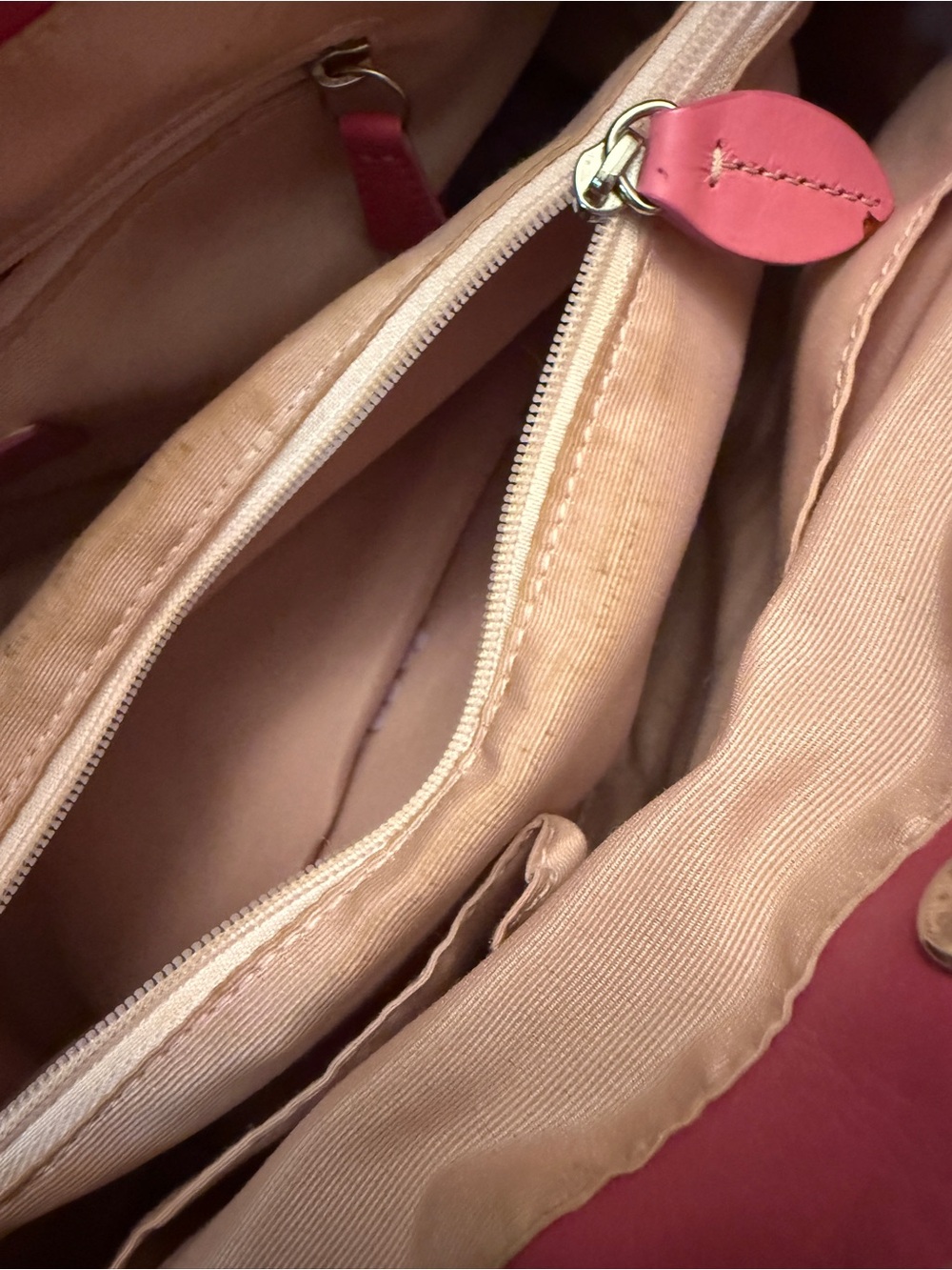 Coach Beige and Pink Signature Canvas Tote with Pink Leather Trim - Picture 8 of 9